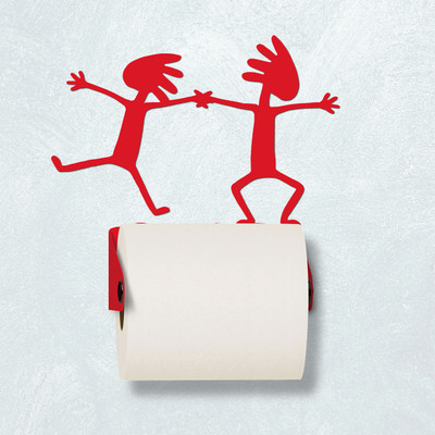 Dance Theme Joyful Dancers Wall-Mount Toilet Paper Holder - Choose Color or Paint it Yourself