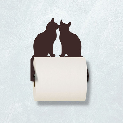Cat Theme Love Cats Wall-Mount Toilet Paper Holder - Choose Color or Paint it Yourself