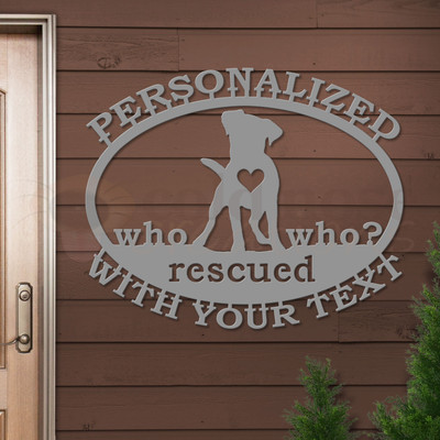 Custom Dog Theme Mixed Breed Rescue Custom Text Oval Outdoor Wall Sign - unpainted primer