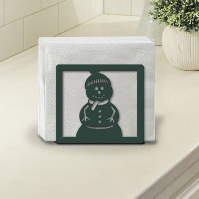 Christmas Decor Touque Snowman Upright Metal Napkin Holder - Choose Color or Paint it Yourself
