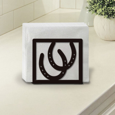 Western Decor Horseshoes Upright Metal Napkin Holder - Choose Color or Paint it Yourself
