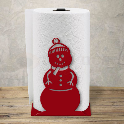Christmas Decor Touque Snowman Upright Paper Towel Holder - Choose Color or Paint it Yourself