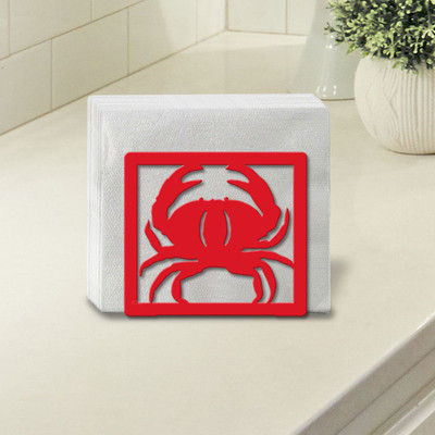 Coastal Decor Crab Upright Metal Napkin Holder - Choose Color or Paint it Yourself