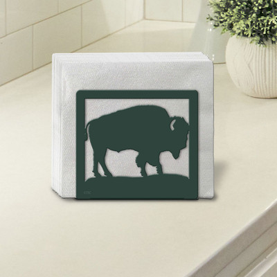 Lodge Decor Buffalo Upright Metal Napkin Holder - Choose Color or Paint it Yourself
