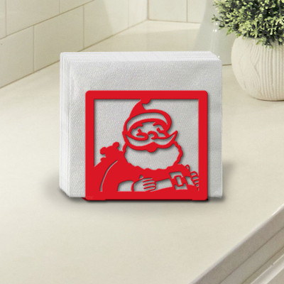 Christmas Decor Santa Claus Upright Metal Napkin Holder - Choose Color or Paint it Yourself