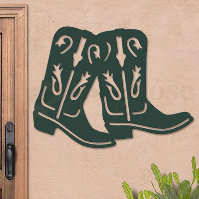 Western Decor Cowboy Boots Metal Wall Art - Jumbo Size