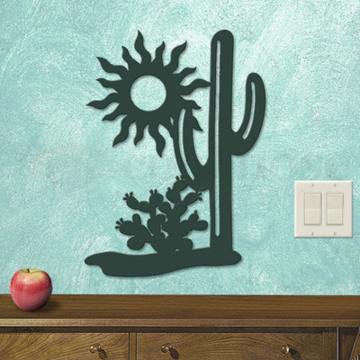 Southwest Decor Sunny Cactus Metal Wall Art - Medium Size