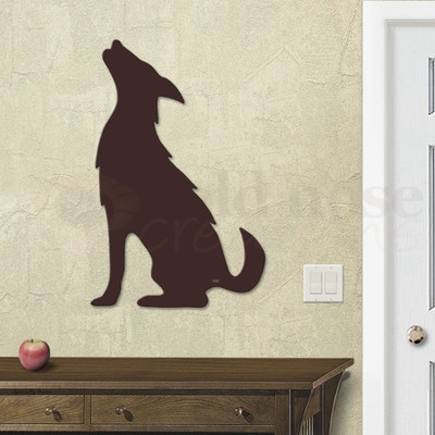 Southwest Decor Lone Coyote Metal Wall Art - Extra Large Size