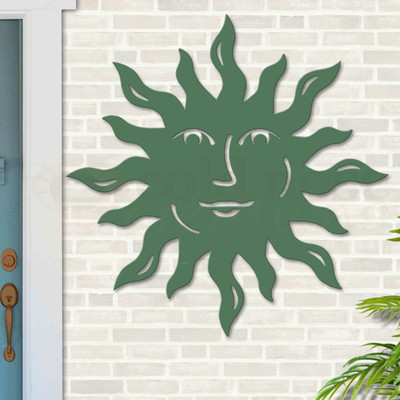 Celestial Theme Sun Face Metal Wall Art - XXL Size