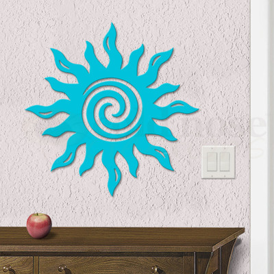Celestial Theme Spiral Sun Metal Wall Art - Large Size