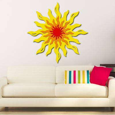 Celestial Theme 36in Fire Sun Gallery Collection Wall Art