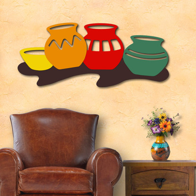 Southwest Decor 40in Primary Pots Gallery Collection Wall Art