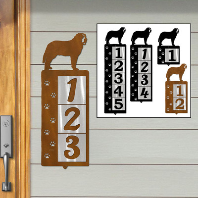 Dog Breed Saint Bernard Reflective Address Number Tiles - Choose Color and Size