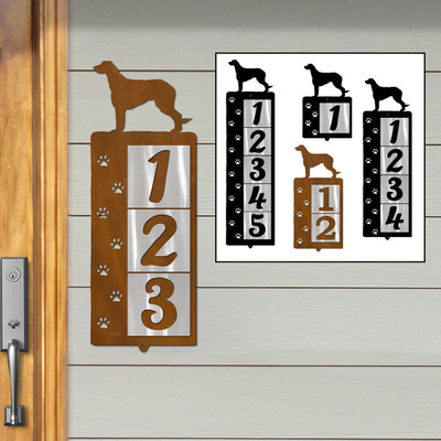 Dog Breed Irish Wolfhound Reflective Address Number Tiles - Choose Color and Size