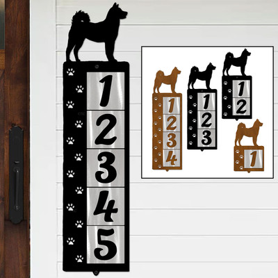 Dog Breed Sheba Inu Reflective Address Number Tiles - Choose Color and Size
