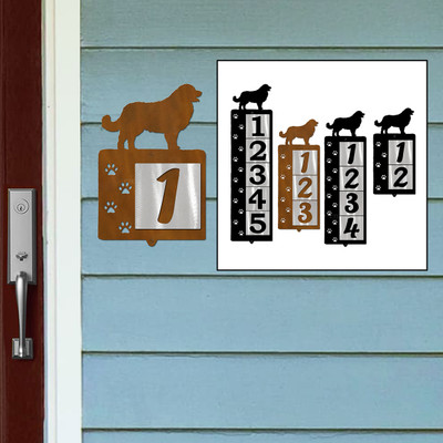 Dog Breed Leonberger Reflective Address Number Tiles - Choose Color and Size
