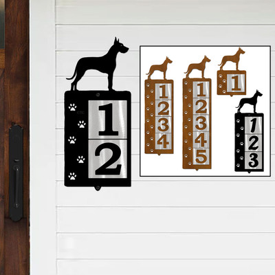 Dog Breed Great Dane Reflective Address Number Tiles - Choose Color and Size