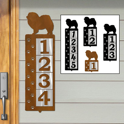 Dog Breed Chow Chow Reflective Address Number Tiles - Choose Color and Size