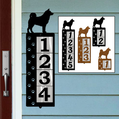 Dog Breed Norwegian Elkhound Reflective Address Number Tiles - Choose Color and Size