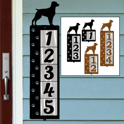 Dog Breed Brittany Spaniel Reflective Address Number Tiles - Choose Color and Size