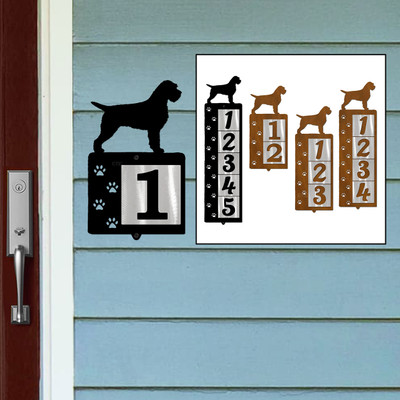Dog Breed German Wirehaired Pointer Reflective Address Number Tiles - Choose Color and Size