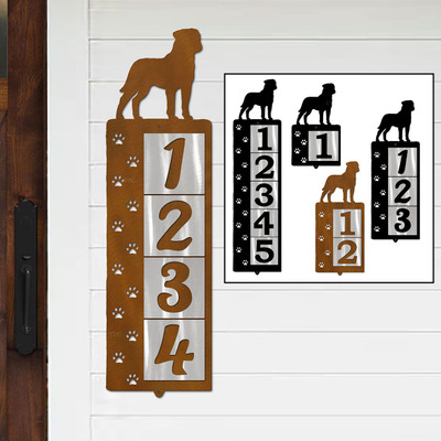 Dog Breed Bull Mastiff Reflective Address Number Tiles - Choose Color and Size
