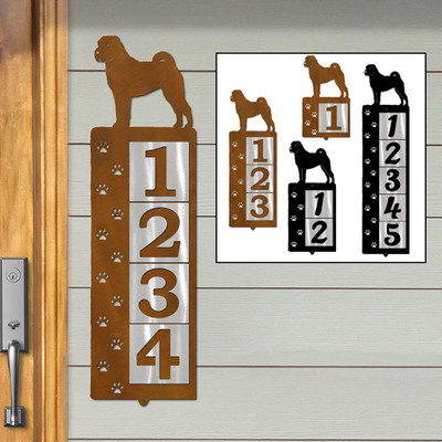 Dog Breed Sharpei Reflective Address Number Tiles - Choose Color and Size