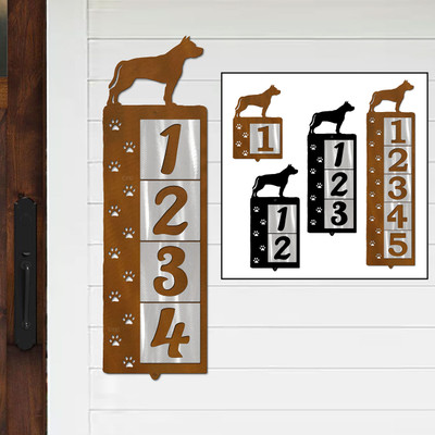 Dog Breed American Staffordshire Terrier Reflective Address Number Tiles - Choose Color and Size