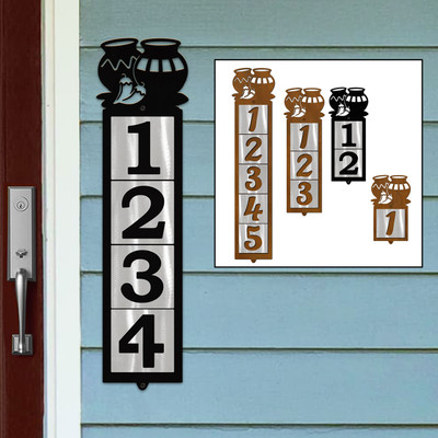Southwestern Decor Chili Pots Reflective Address Number Tiles - Choose Color and Size