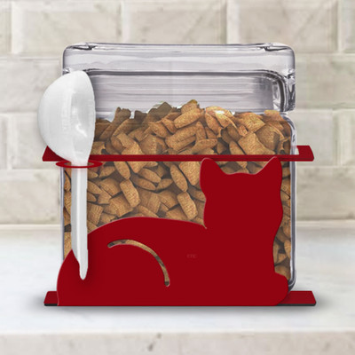 Cat Theme Meatloaf Cat  1-Quart Glass Cat Treat Jar with Metal Base - Choose Color