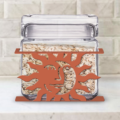 Southwest Decor Eclipse  1-Quart Glass Canister with Metal Base - Choose Color