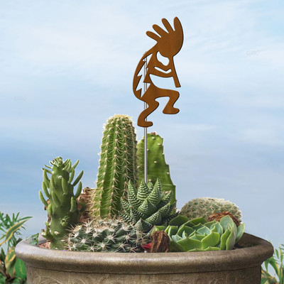 Southwest Decor Kokopelli 10in H Garden Planter Accent with 21in Stake