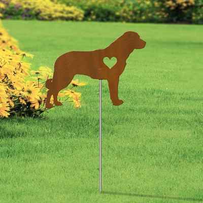 Anatolian Shepherd Heart Silhouette 12in Wide Pirouette Yard or Garden Stake