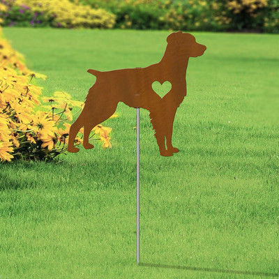 Brittany Spaniel Heart Silhouette 12in Wide Pirouette Yard or Garden Stake