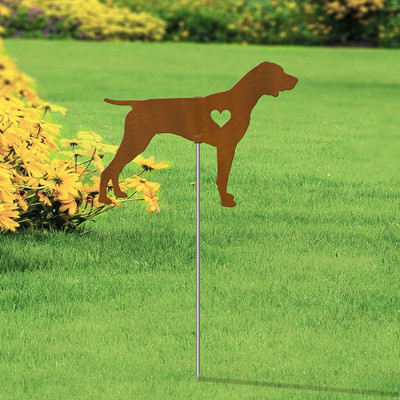 Shorthaired Pointer Heart Silhouette 12in Wide Pirouette Yard or Garden Stake