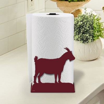CountryTheme Goat Sturdy Metal Paper Towel Holder - Choose Color or DIY Paint 