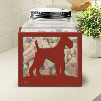Airedale Large Dog Treat Jar: Choose Color or DIY Paint
