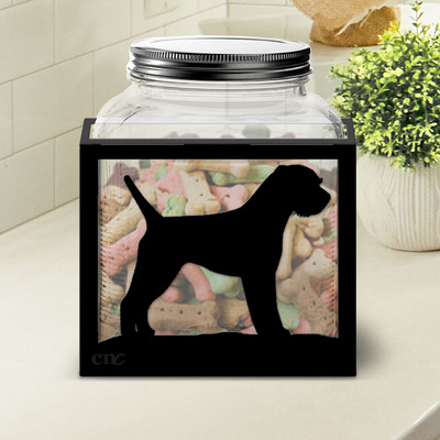 Border Terrier Large Dog Treat Jar: Choose Color or DIY Paint
