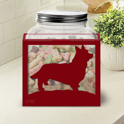 Cardigan Welsh Corgi Large Dog Treat Jar: Choose Color or DIY Paint