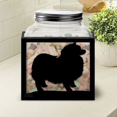 Keeshonden Large Dog Treat Jar: Choose Color or DIY Paint