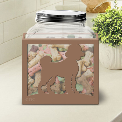 Miniature Poodle Large Dog Treat Jar: Choose Color or DIY Paint