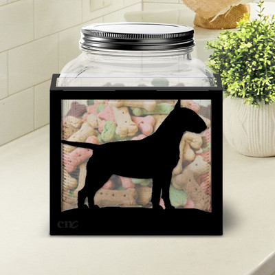 Bull Terrier Large Dog Treat Jar: Choose Color or DIY Paint
