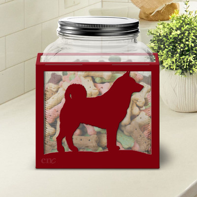 Norwegian Elkhound Large Dog Treat Jar: Choose Color or DIY Paint