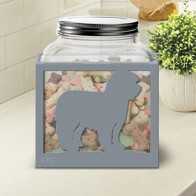 Old English Sheepdog Large Dog Treat Jar: Choose Color or DIY Paint