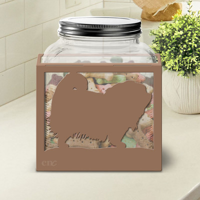 Pekingese Large Dog Treat Jar: Choose Color or DIY Paint