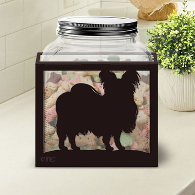 Papillon Large Dog Treat Jar: Choose Color or DIY Paint