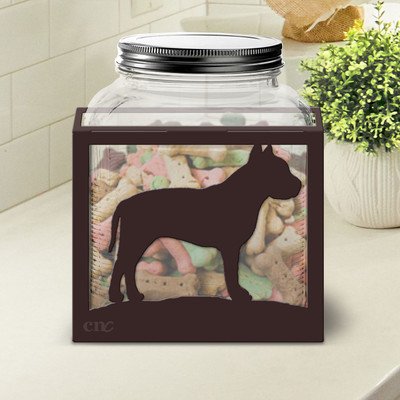 Pit Bull Terrier Large Dog Treat Jar: Choose Color or DIY Paint