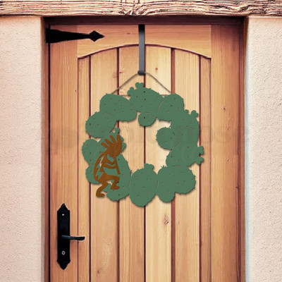 Kokopelli Prickly Pear Metal Wreath-mg-rt-main