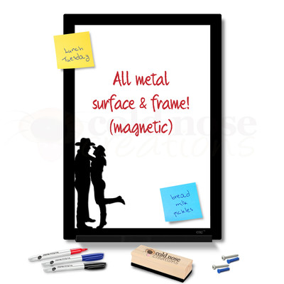 Cowboy Lovers Metal Whiteboard Set - large size