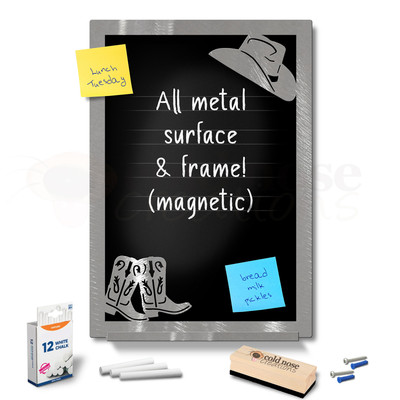 Cowboy Hat Boots Metal Chalkboard Set - large size
